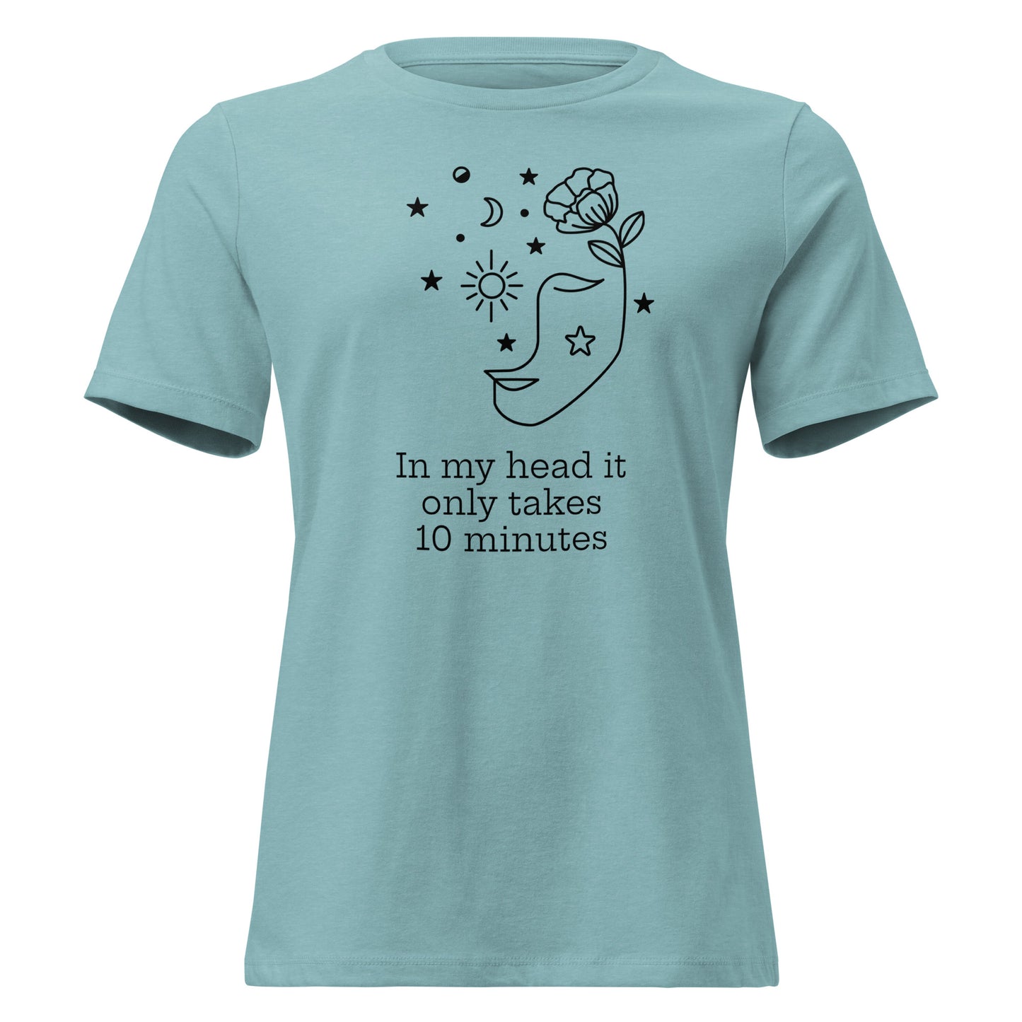 In My Head It Only Takes 10 Minutes t-shirt in heather blue lagoon