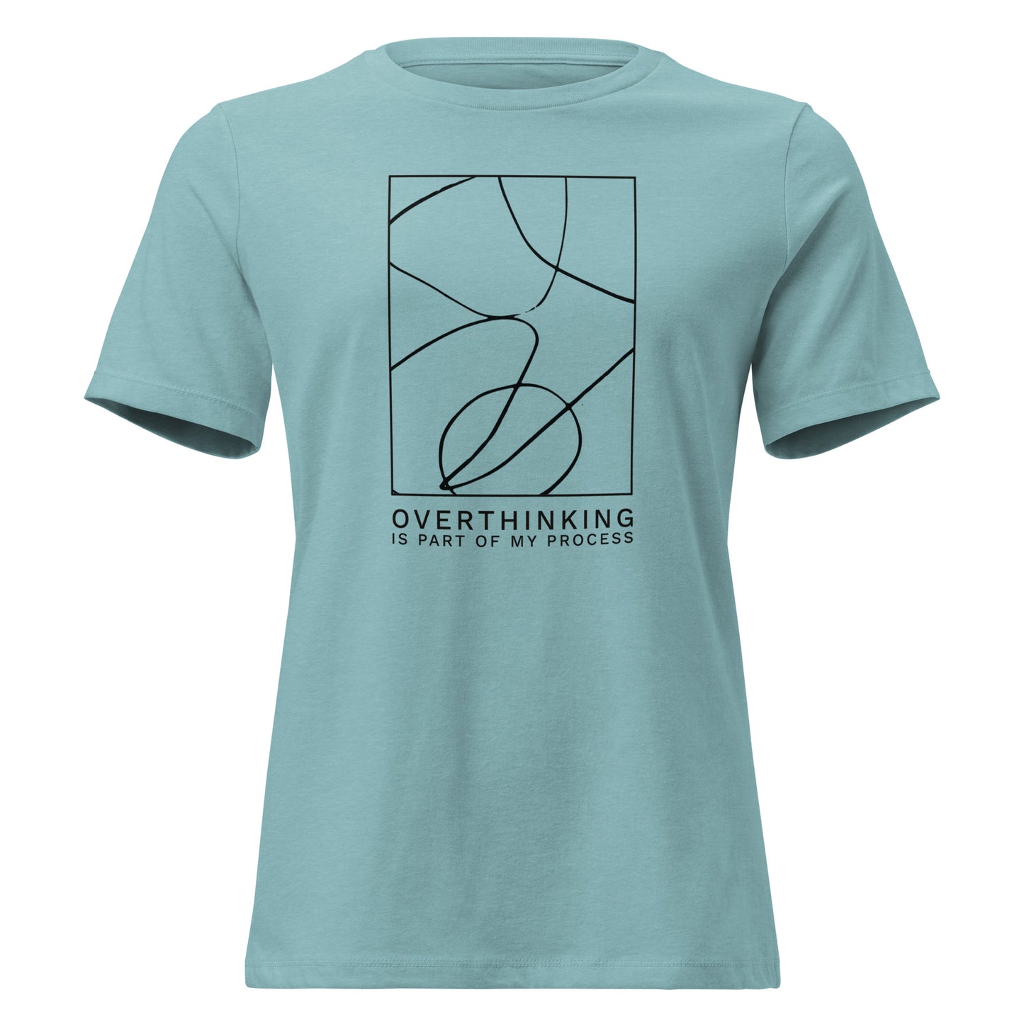 Overthinking is Part of My Process t-shirt in heather blue lagoon