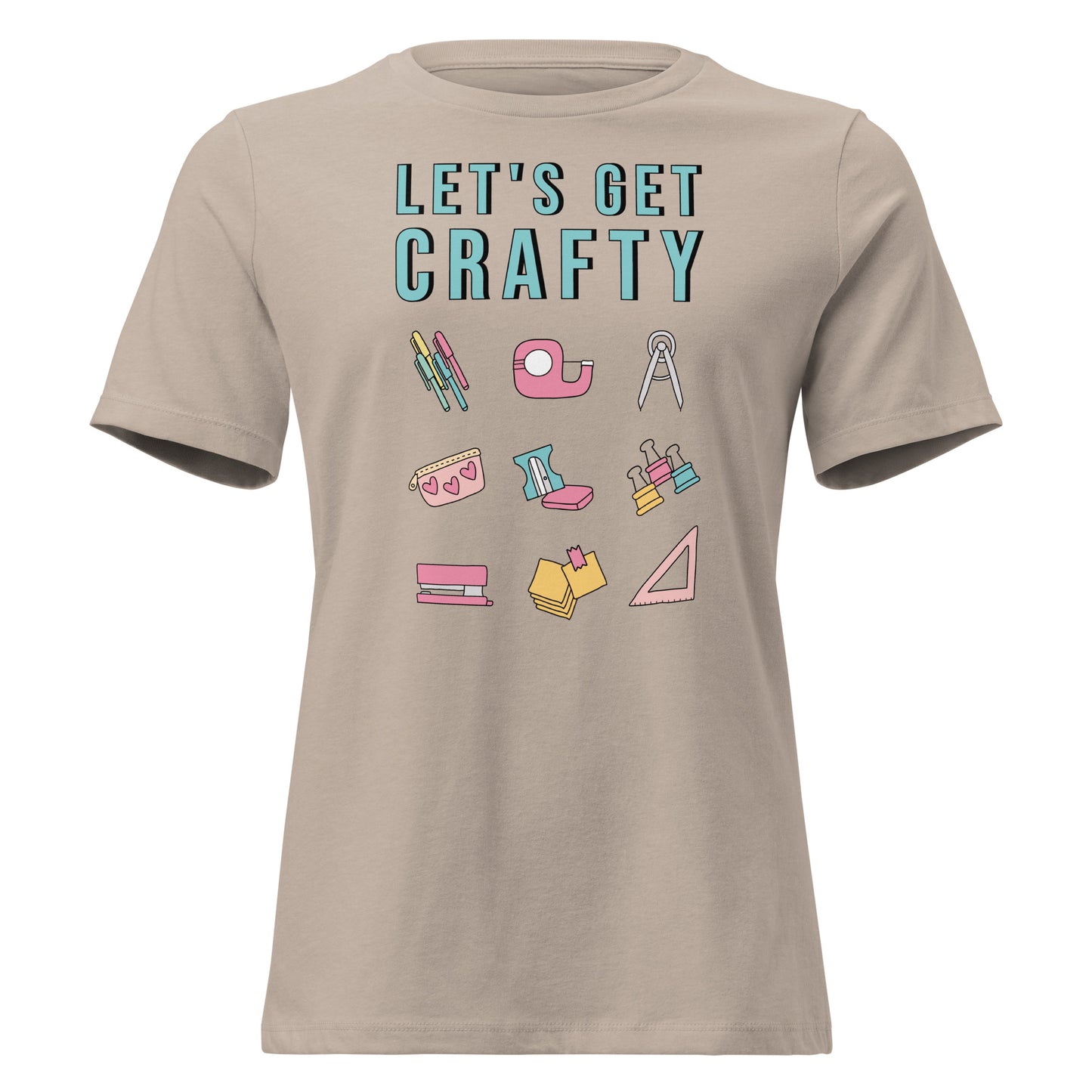 Let's Get Crafty t-shirt in heather stone