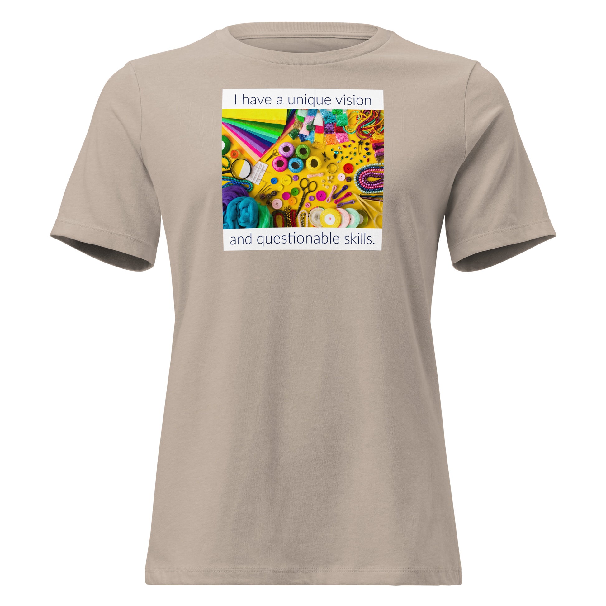 I Have a Unique Vision and Questionable Skills t-shirt in heather stone