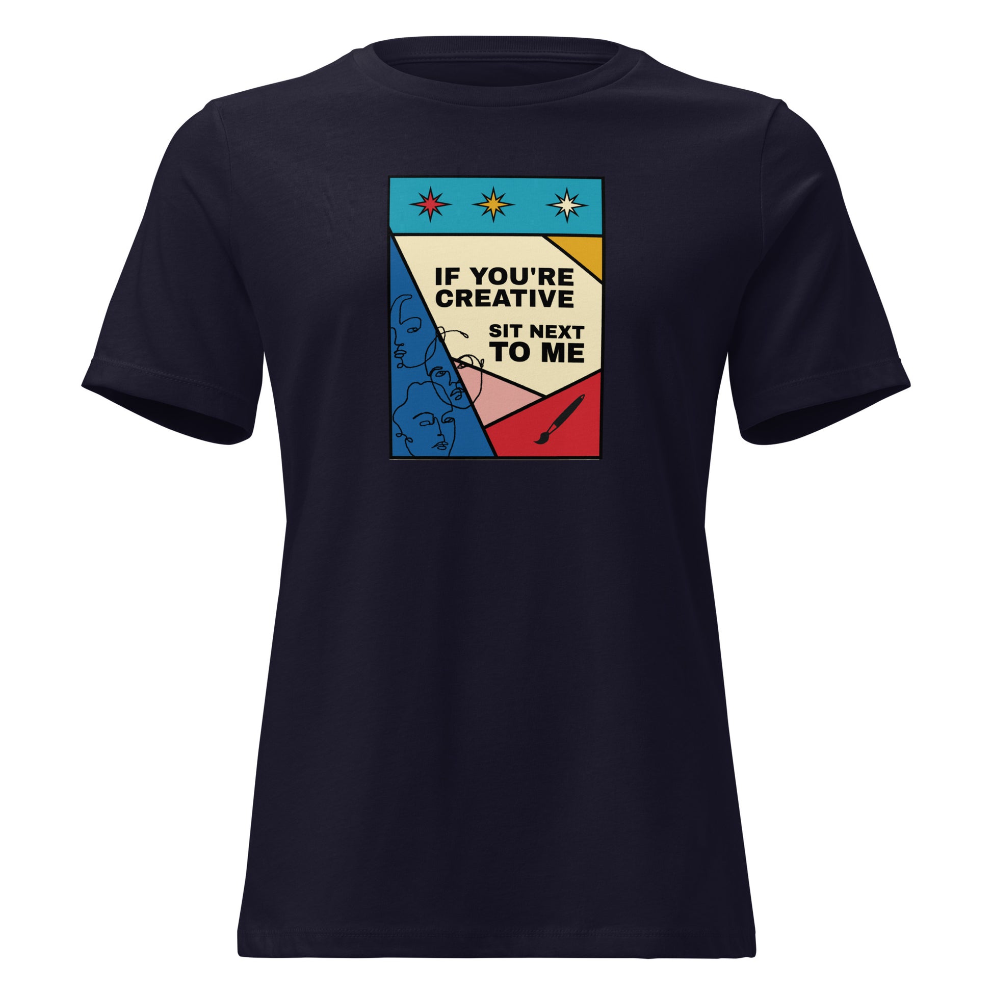 If You're Creative, Sit Next to Me t-shirt in Navy