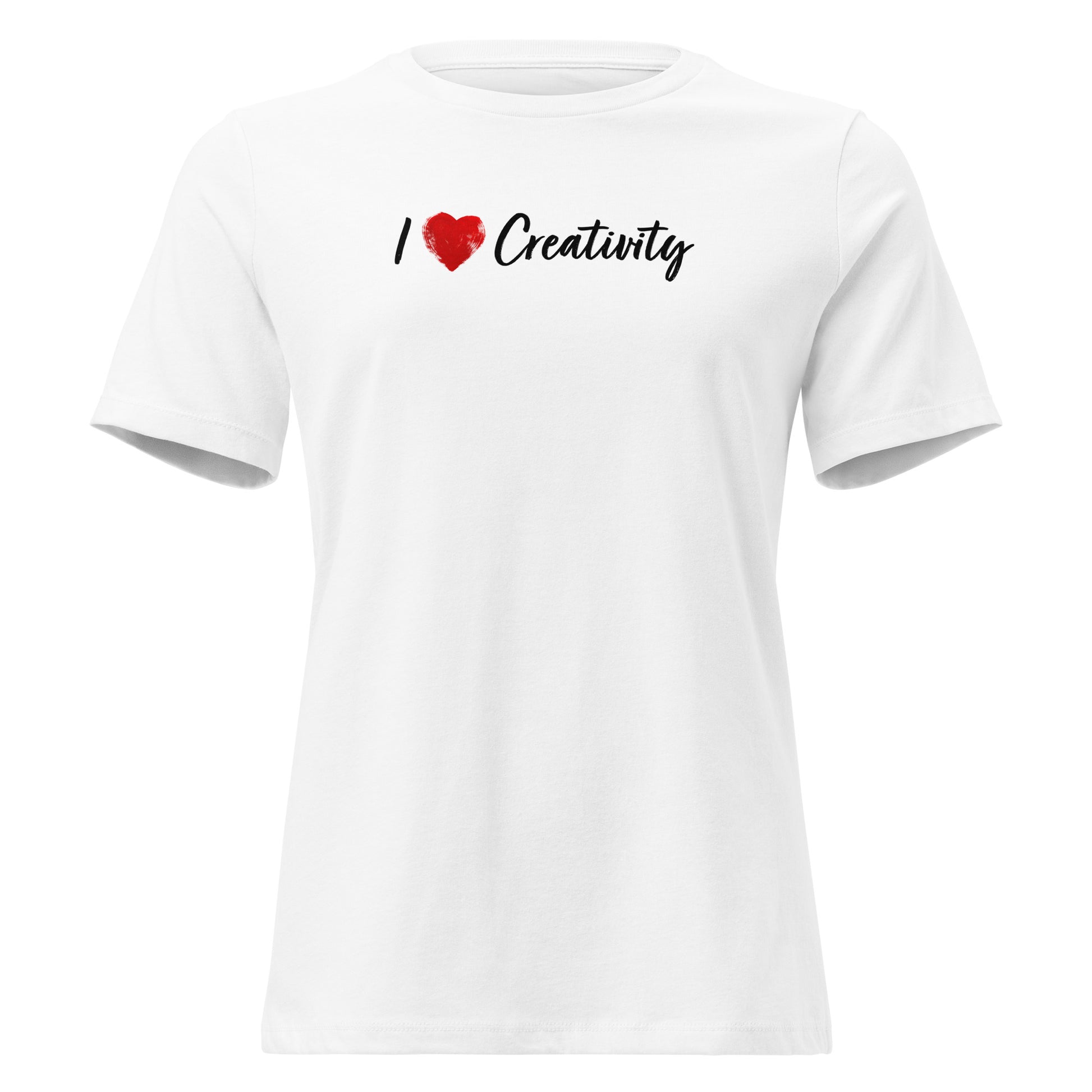 I Love Creativity — Painterly Heart -shirt in white
